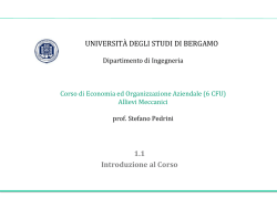 1.1 Introduzione al Corso - Universit&agrave; degli studi di Bergamo