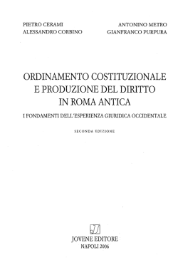 ordinamento costituzionale e produzione del diritto in roma antica