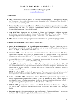 Curriculum Vitae - Dipartimento di Scienze Filosofiche