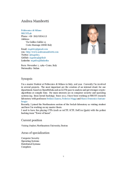 Curriculum Vitae - Andrea Mambretti