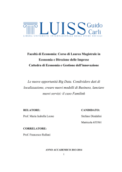 Le nuove opportunit&agrave; Big Data. Condividere dati di localizzazione