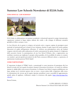 Summer Law Schools Newsletter di ELSA Italia