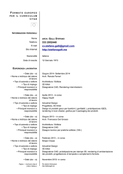 CV Portfolio di Stefano arch. Galli