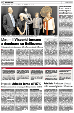 Mostra I Visconti tornano a dominare su Bellinzona