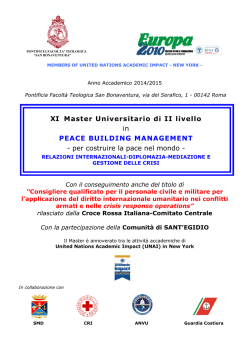 Master in “Peace Building Management”