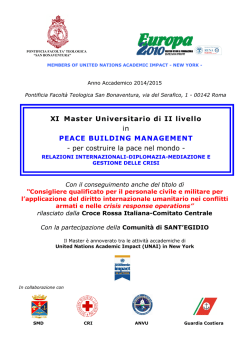 Master in &ldquo;Peace Building Management&rdquo;