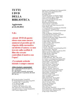 Elenco film in DVD - Biblioteca Comunale Manfrediana