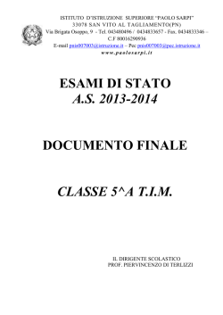 documento predisposto dal consiglio di classe per