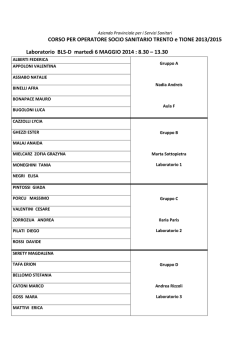 CORSO PER OPERATORE SOCIO SANITARIO TRENTO e TIONE