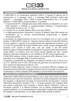 CB 33GSM - Manuale tecnico