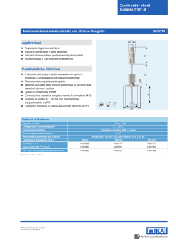 Quick order sheet Modello TR21-A