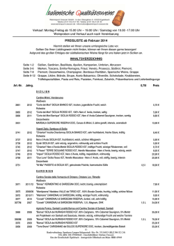 Preisliste Februar - Weinimport Cresceri