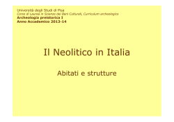 Il Neolitico in Italia - Omero - Universit&agrave; degli Studi di Pisa