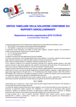 sintesi tabellare della soluzione conforme sui rapporti aeroilluminanti
