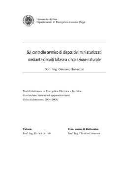 Sul controllo termico di dispositivi miniaturizzati