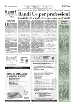 Italia Oggi del 12/06/2014 - Associazione Nazionale Consulenti