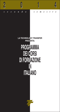 Scarica il Programma Completo dei Corsi