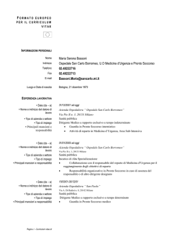 Curriculum vitae - Ospedale San Carlo Borromeo