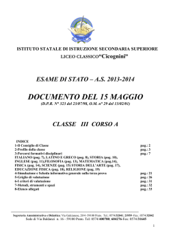 Documento del Consiglio della classe III A - ISISS Cicognini