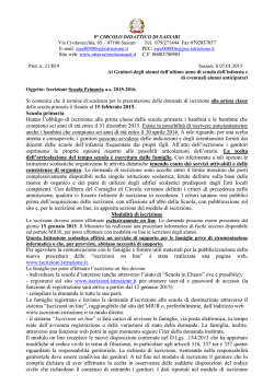 Comunicazione iscrizioni scuola primaria 2015-2016