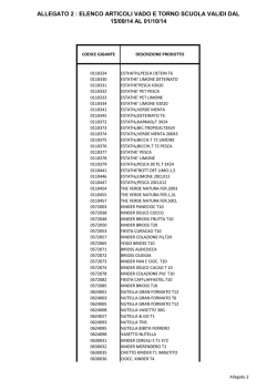 ALLEGATO 2 : ELENCO ARTICOLI VADO E TORNO