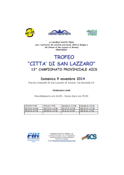 Scarica i risultati della Manifestazione