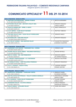 comunicato ufficiale n&deg; 11del 29-10-2014