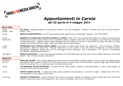 Manif Carnia dal 25 aprile al 4 maggio 2014