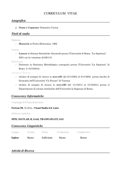 CV CUCINA - Dipartimento di Scienze Statistiche