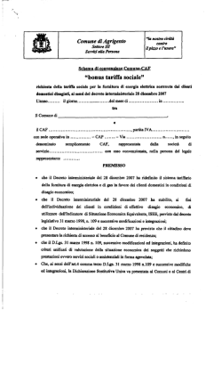 Schema di convenzione Comune - Caf