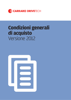 Condizioni generali di acquisto Versione 2012
