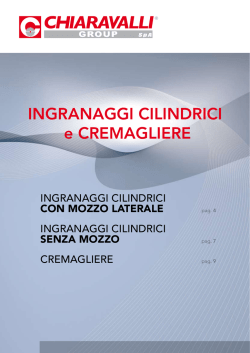 INGRANAGGI CILINDRICI e CREMAGLIERE