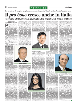 Il pro bono cresce anche in Italia