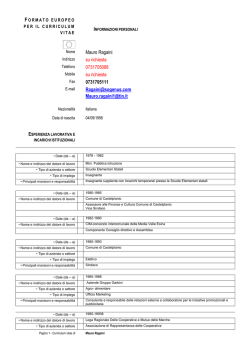 Curriculum Direttore Generale dott. Mauro Ragaini