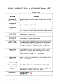 ELENCO PARTECIPANTI CORSO DI FORMAZIONE &ldquo;D.S.A. e B.E.S&rdquo;