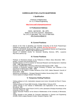 CURRICULUM VITAE of ALFIO QUARTERONI I - CMCS