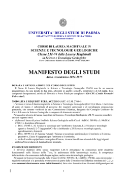 Manifesto degli Studi A.A. 2014-2015