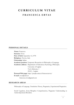 CV - Francesca Ervas