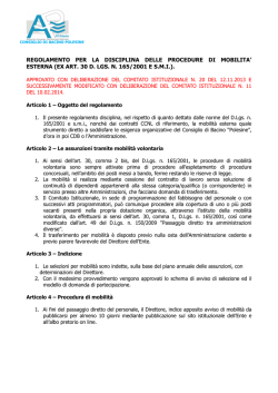 Regolamento mobilità 10.02.2014