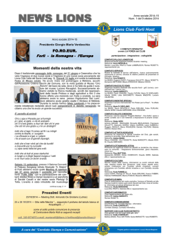 NEWS LIONS - Lions Club Forl&igrave; Host