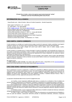 CONTO POP - Cassa Rurale Lavis Valle di Cembra