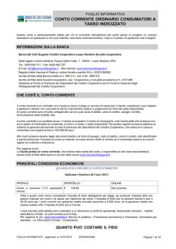 conto corrente ordinario consumatori a tasso indicizzato