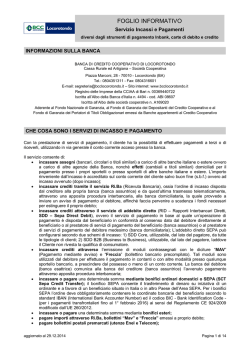 Servizio Incassi e Pagamenti diversi dagli