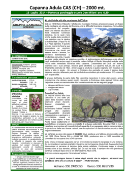 Capanna Adula CAS (CH) &ndash; 2000 mt.