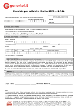 Mandato per addebito diretto SEPA &ndash; S.D.D.