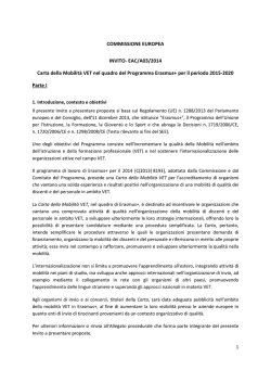 Invito_Carta_Mobilit&agrave;_VET_parte I - Erasmus+, Il sito Italiano del