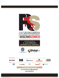 la salvaguardia del territorio e della popolazione dal rischio sismico