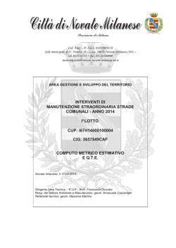 Computo Metrico Estimativo e Quadro Tecnico Economico