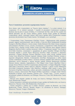 RASSEGNA STAMPA EUROPEA