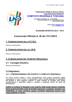 C.U. n.26 - Figc - Comitato Regionale Toscana